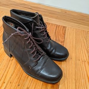Brown lace up boots
